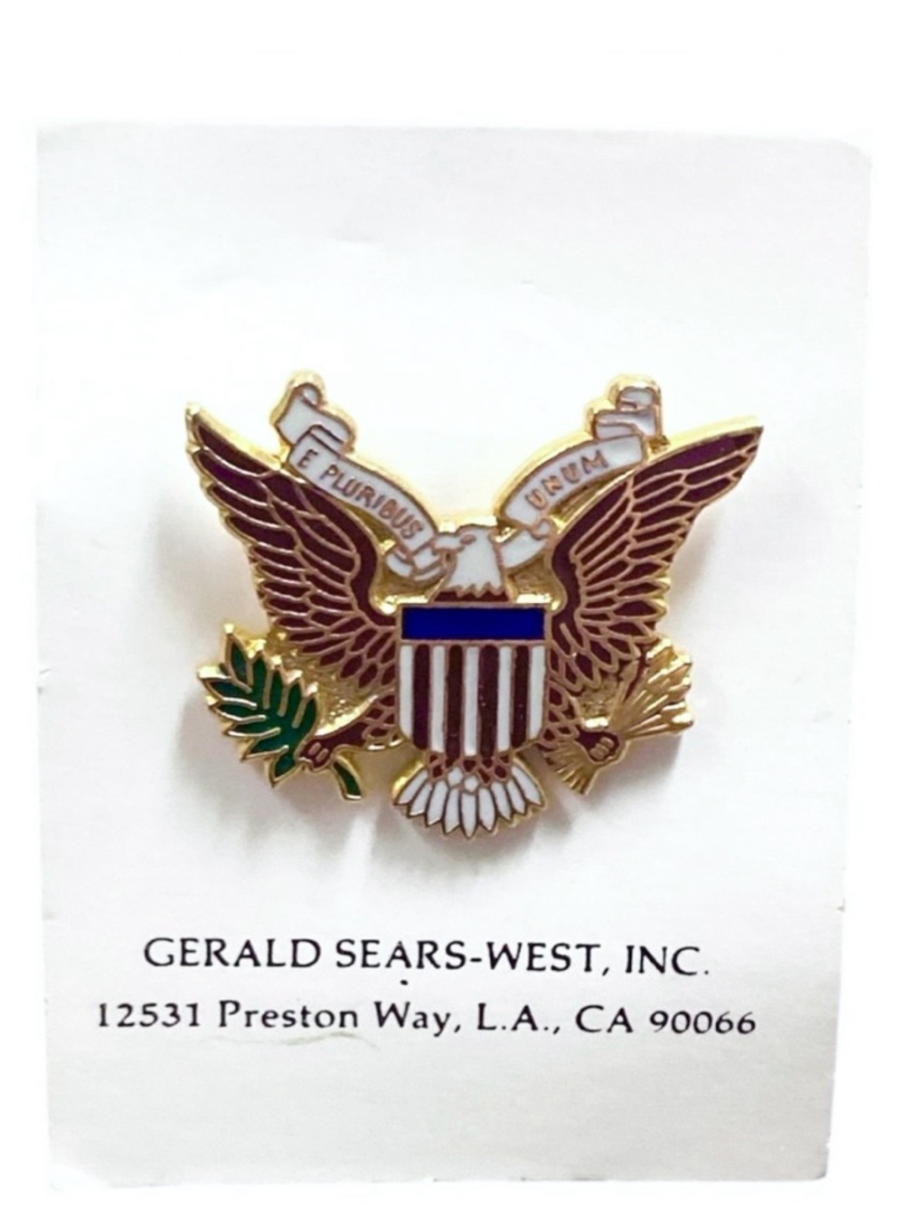 Presidential Seal Eagle United States Flag Matel Lapel Tack Pin Badge Gold-tone